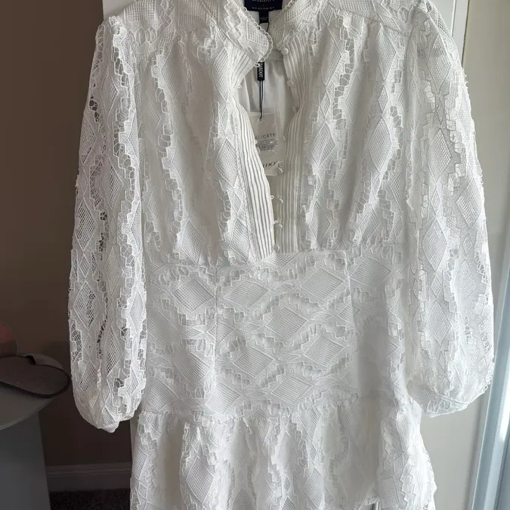 Ramy Bardot White Lace Dress